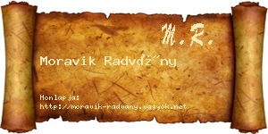 Moravik Radvány névjegykártya